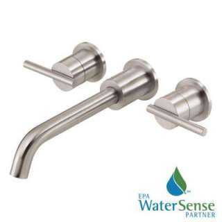   Wall Mount Lavatory Faucet with Touch Down Drain in Brushed Nickel