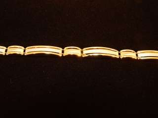 18K Tri Color Gold 7.75 Panel Link Bracelet 10.77gms  
