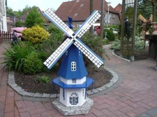 Windmühle Windmühlen 2004 Beton weiß  blau Deko Garten  