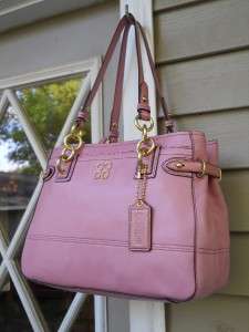 NEW AUTH Coach Colette Rose Pink Leather Carryall Handbag 16460 RARE 