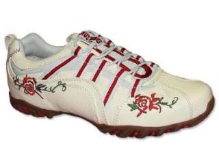 MUSTANG Sneaker Weiß / Rot Damenschuhe Markenschuhe Sneaker Schuhe 