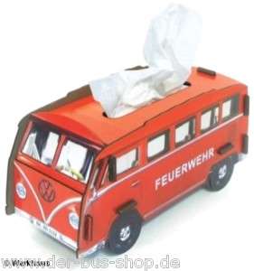 VW Bus T1   Tissue / Taschentuch Box   Feuerwehr   NEU  