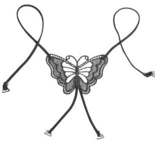Big Black Lace Butterfly Pattern Bra Strap Adjustable  