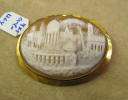 Victorian Hand Carved Shell Cameo 14K Yellow Gold Pendat Brooch  
