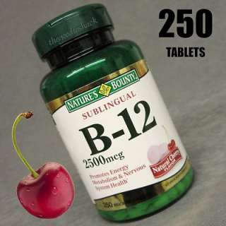 250 Sublingual Under Tongue Vitamin B12 2500 mcg Energy  
