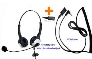 H20P Headset with 2.5MM IP Cordless Phone Headset for Office and Call 