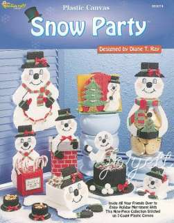 Snow Party, snowman decor plastic canvas patterns  