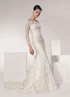 Weiß/Ivory Hochzeitskleid Abendkleid/Spitze Kurze Ärmel  