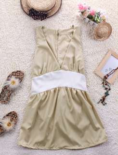 Women Ladys fashion Korean Chiffon skirt deep V nect dress Y10872 2 