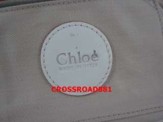 Authentic Chloe White Cotton Canvas and Leather Hand / Shoulder Bag 