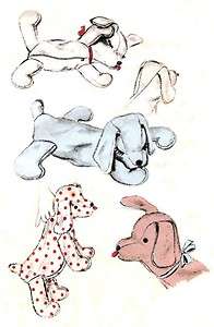 OLD ADORABLE SLEEPING PUPPY DOG PATTERN 6588  