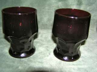 Vintage Anchor Hocking Royal Ruby Red Glass Tumblers  