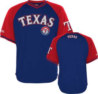 Texas Rangers Youth Royal/Red Stitches V Neck Jersey  