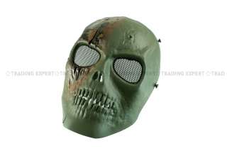 Full Face Airsoft Protector Skull Green Mask MK 06 DG