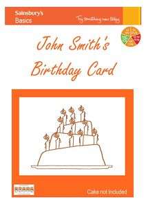 Personalised Value Birthday Card Sainsburys Basics Fun  