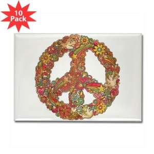 Rectangle Magnet (10 Pack) Peaceful Peace Symbol 