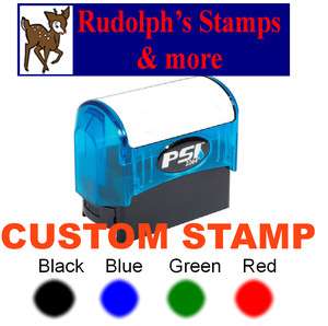 Self Inking Custom Rubber Stamp   Black/Red/Blue/Green  