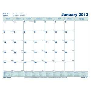  Blueline 2013 WOCO Monthly Calendar, Static Sheets, 8.5 x 