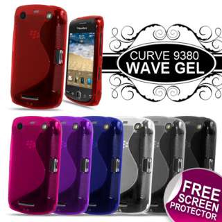   LINE WAVE GEL CASE COVER FOR BLACKBERRY CURVE 9380 + SCREEN PROTECTOR