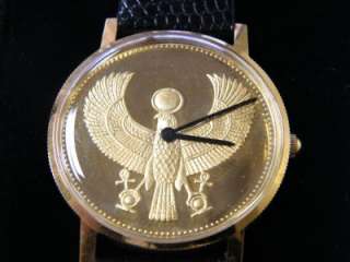 Franklin Mint Egyptian Golden Falcon 18k Watch  