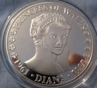 Princess Diana Silver Coin Prince of Wales William Harry Charles 