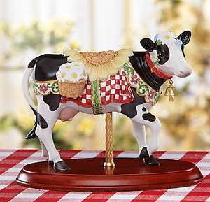 Lenox CAROUSEL COW new in box $264 Saddle with Daisies and Sunflower 