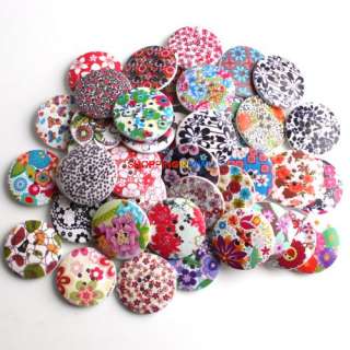 60 Mixed Wood Painting Sewing Buttons Scrapbooking B902  