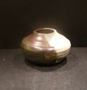 Studio Raku Pottery Vase Signed By Banford   MINT  