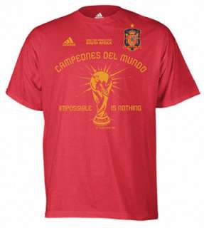 Spain Soccer Red adidas 2010 World Cup Champions T Shirt 