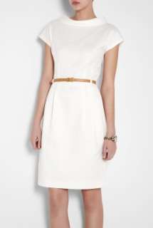 Moschino Cheap & Chic  White Cotton Pique Belted Shift Dress by 