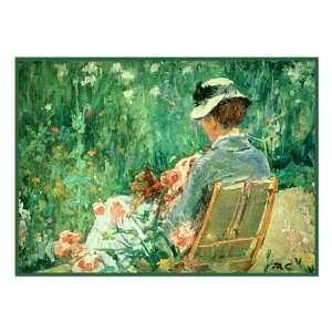  Counted Cross Stitch Chart Lydia in the garden with a dog 