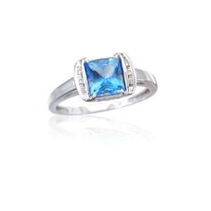    1.30 Ct Round Royal Blue Topaz 14K Yellow Gold Ring Jewelry
