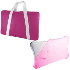   Wii Fit Balance Board and Pink Nylon Mesh Balance Board Carrying Bag