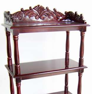 Cherry / Oak Ornate Wooden 4 tier Shelf Rack Stand NEW  