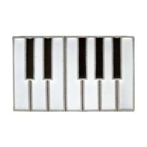  Piano Keys Keyboard Belt Buckle Chrome, Black & White 