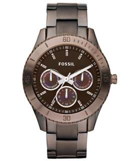 Fossil Watch, Womens Chronograph Stella Brown Ion Plated Stainless 