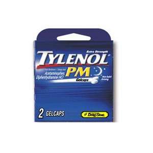 Tylenol PM Extra Strength Pain Reliever/Sleep Aid Gelcaps, 2/Pack, 12 
