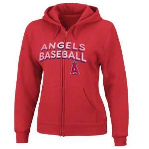 com Los Angeles Angels of Anaheim Womens Red Instant Replay Full Zip 
