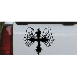 Cross With Angel Wings Christian Car Window Wall Laptop Decal Sticker 