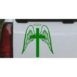 Angel Wings Cross Halo Christian Car Window Wall Laptop Decal Sticker 