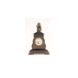    Cupid Antique Style Marble & Bronze Mantel Clock: Home & Kitchen