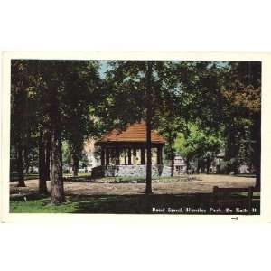 1920s Vintage Postcard   Band Stand   Huntley Park   DeKalb Illinois