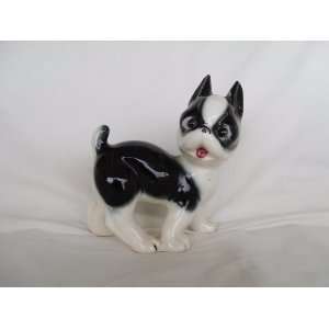 Vintage Brinnco Porcelain  Boston Terrier  Dog Figurine   4 x 2 x 