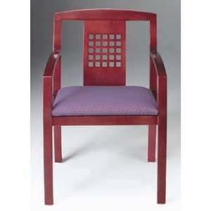   Chair   Curvilinear Arms Finish: Mahogany, Fabric: Ashley   Cinnabar
