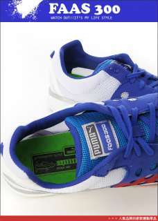 BN PUMA FAAS 300 Blue/White/Red Athletic Shoes #P64  