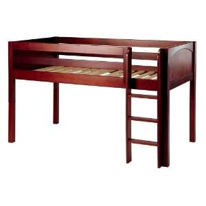    Maxtrix Twin Low Loft Bed w. Straight Ladder: Furniture & Decor