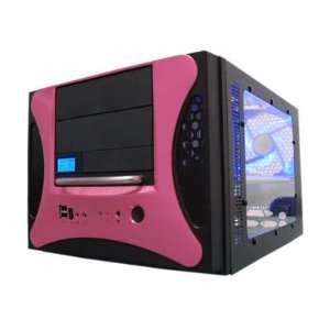   Pink Aluminum Micro ATX Tower / Computer Case with 500W Power Supply