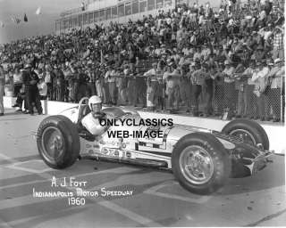1960 INDY 500 A.J. FOYT OFFY RACE CAR AUTO RACING PHOTO  