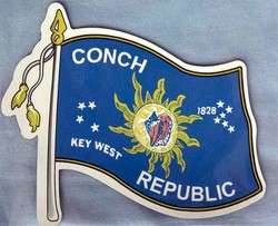 Key West Car Magnet Conch Republic Flag, FREE SHIP  