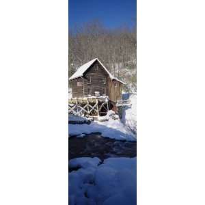  House in a Snow Covered Landscape, Glade Creek, Grist Mill Babcock 